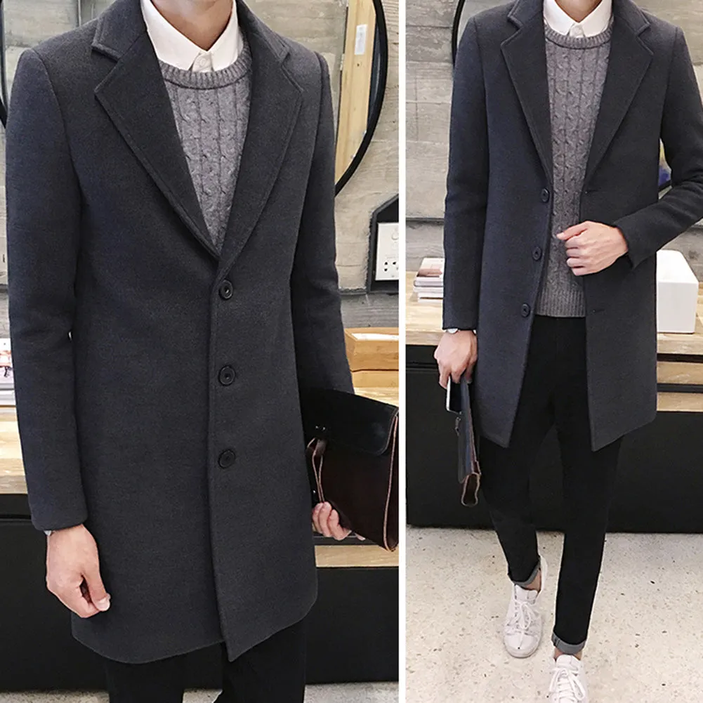 Funki Buys | Jackets | Men's Slim Fit Wool Blend Business Coat