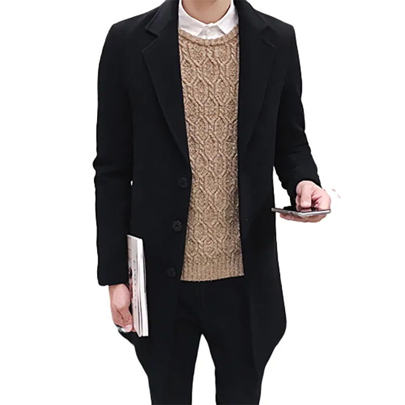 Funki Buys | Jackets | Men's Slim Fit Wool Blend Business Coat