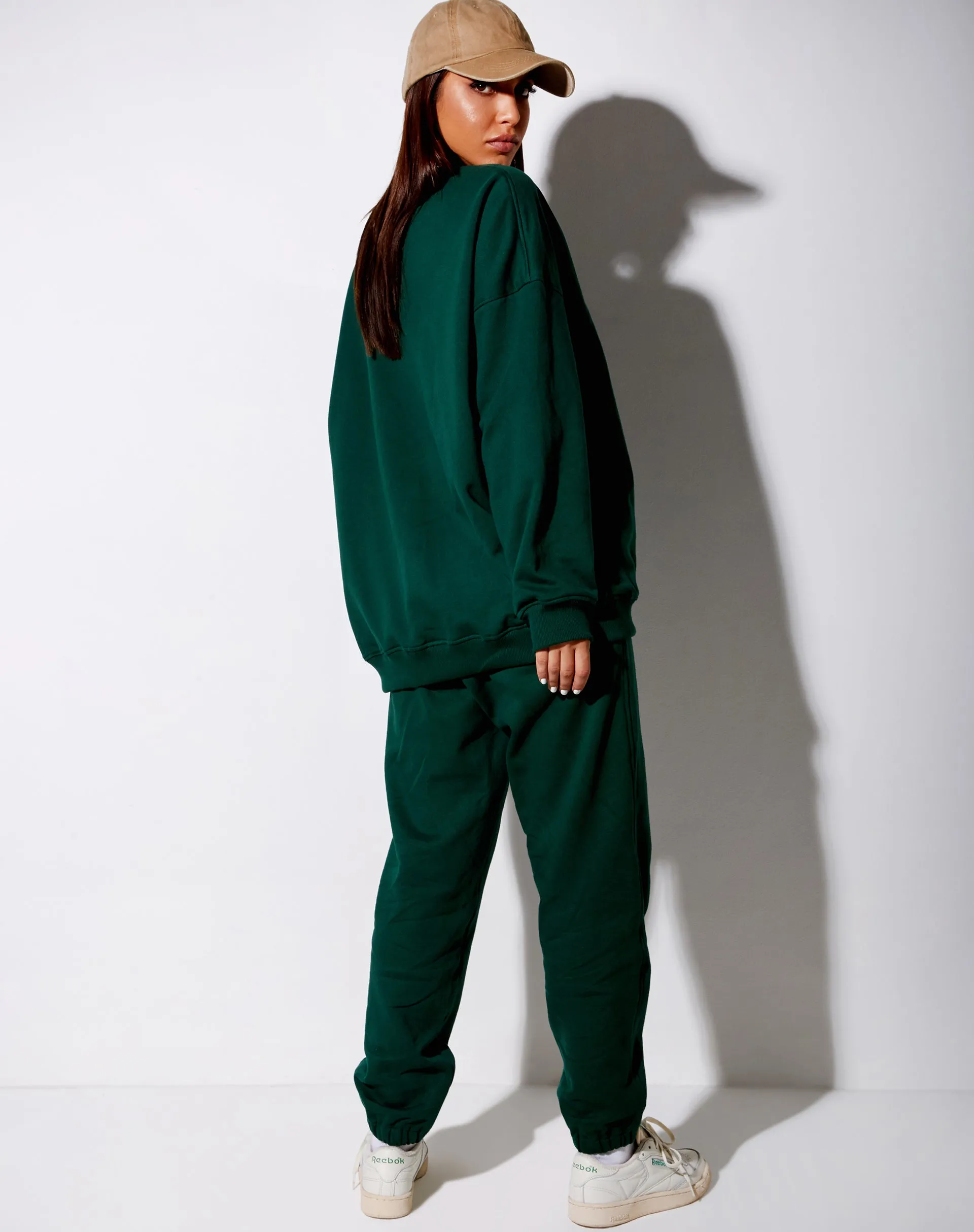 Glo Sweatshirt in Bottle Green with 'Take Care Of Yourself' Embro