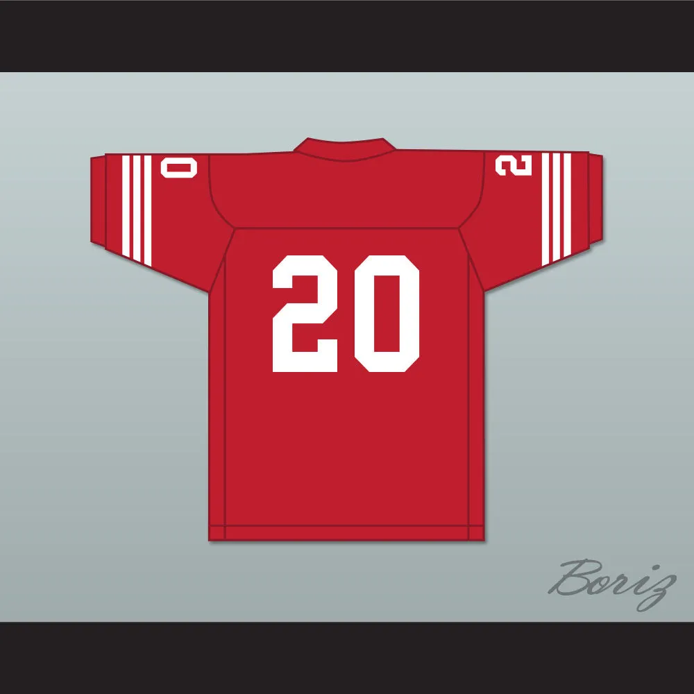 Greg Cima 20 Mustangs High School Red Football Jersey Windrunner 1