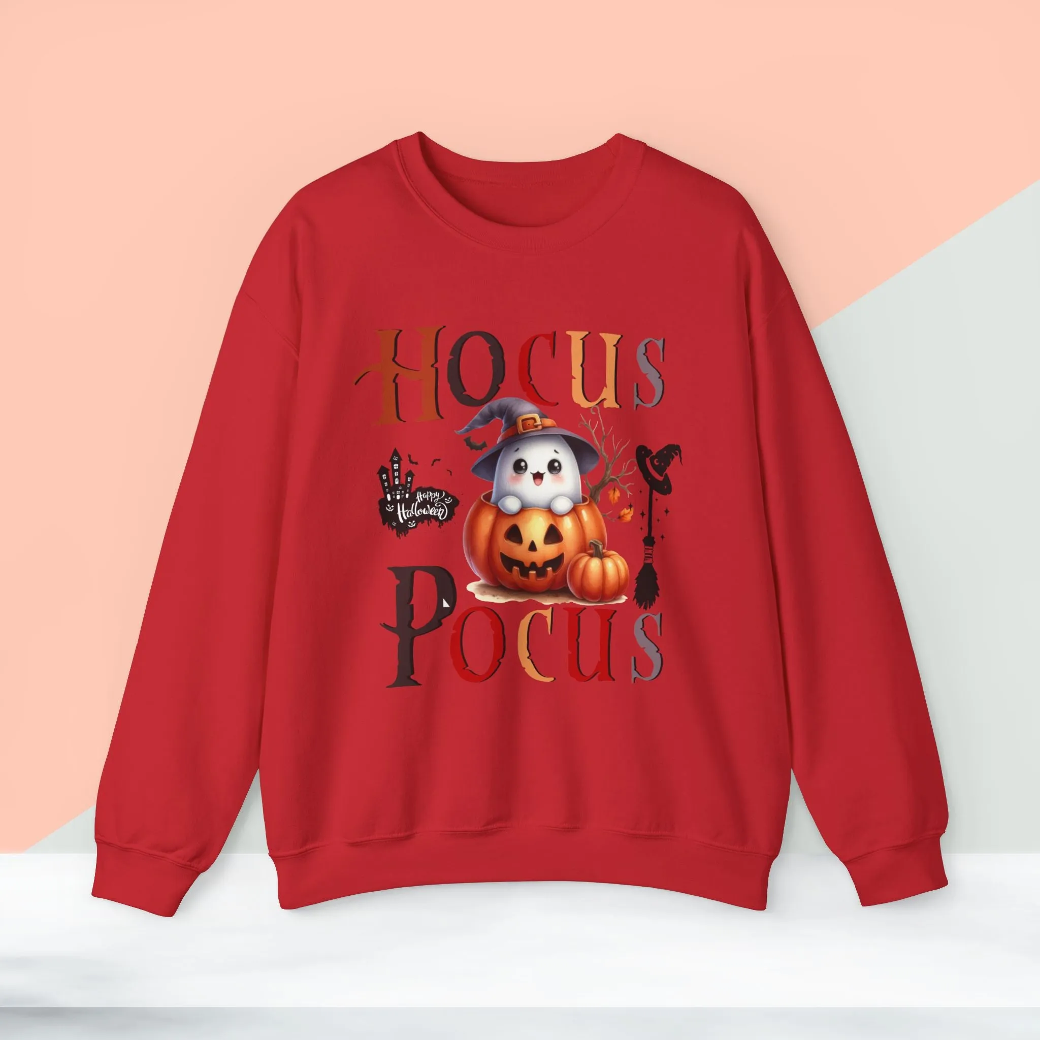 Hocus Pocus  Happy Halloween Sweatshirt, Happy Halloween Sweatshirt - Unisex Heavy Blend Crewneck, Halloween Sweatshirt, Cute Spooky Ghost sweatshirt.