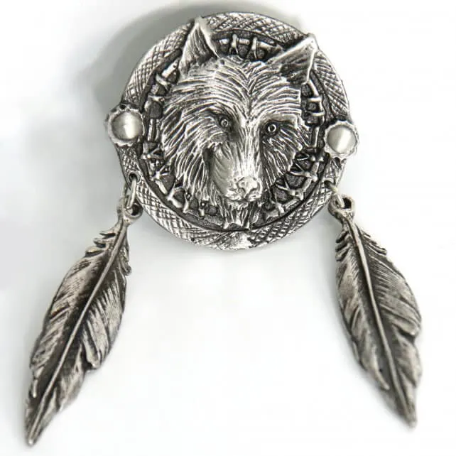 Hot Leathers PNA1015 Wolf Dream Catcher Pin