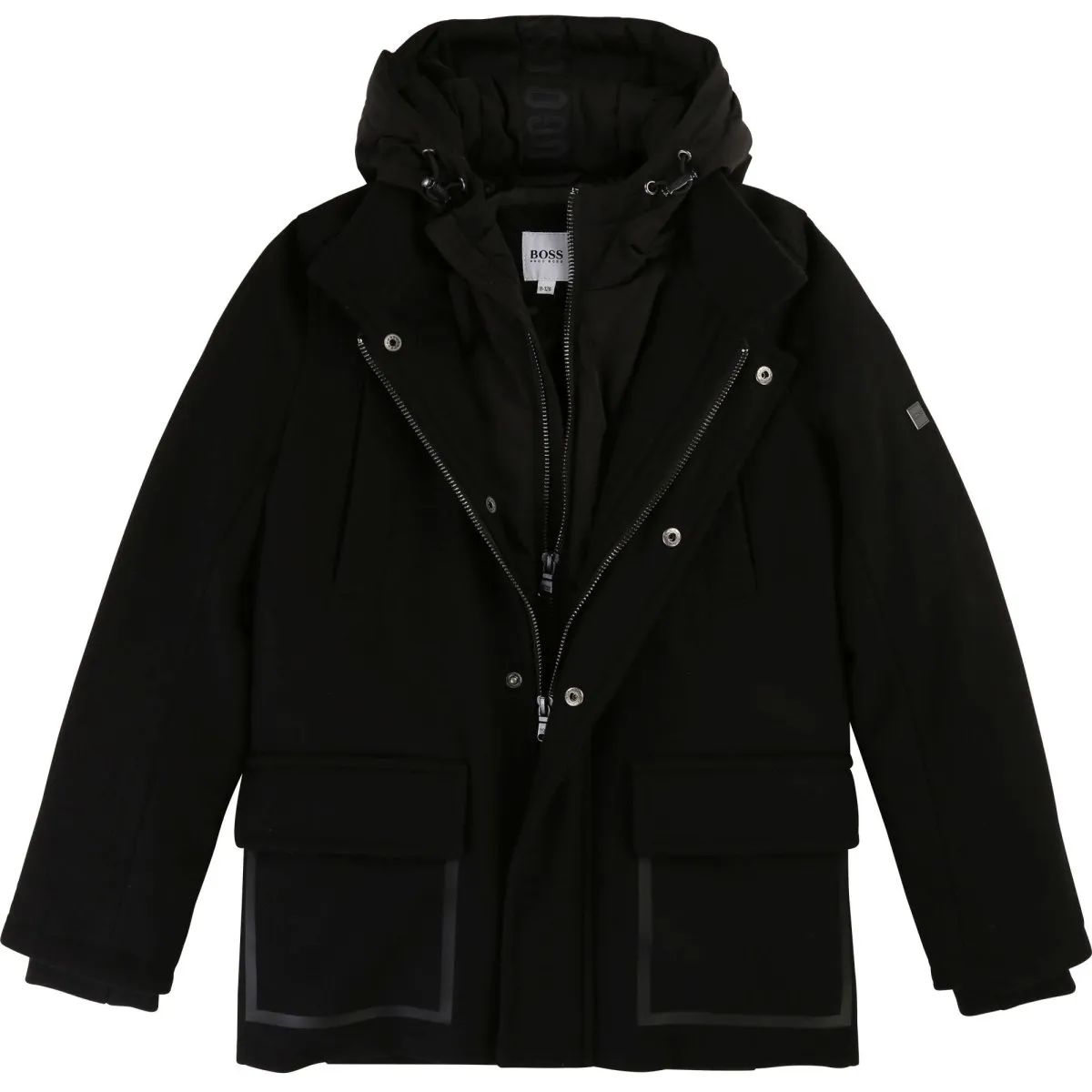 Hugo Boss Boys Black Peacoat