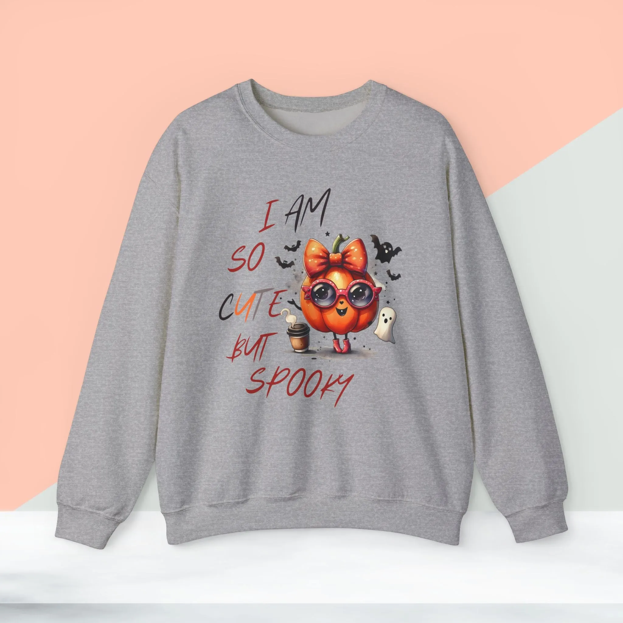 I Am So Cute But Spooky Halloween Sweatshirt, Happy Halloween Sweatshirt - Unisex Heavy Blend Crewneck, Halloween Sweatshirt, Cute Spooky Ghost sweatshirt.