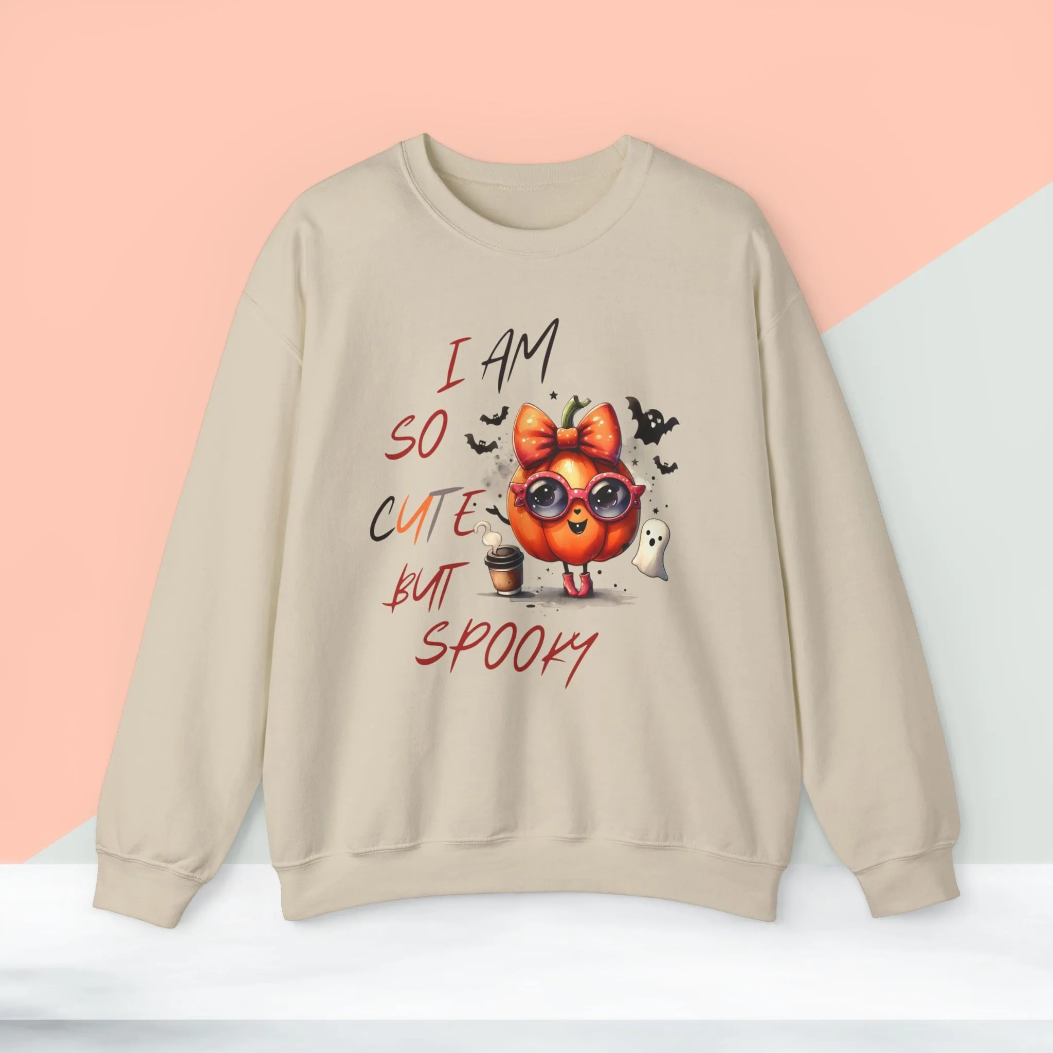 I Am So Cute But Spooky Halloween Sweatshirt, Happy Halloween Sweatshirt - Unisex Heavy Blend Crewneck, Halloween Sweatshirt, Cute Spooky Ghost sweatshirt.