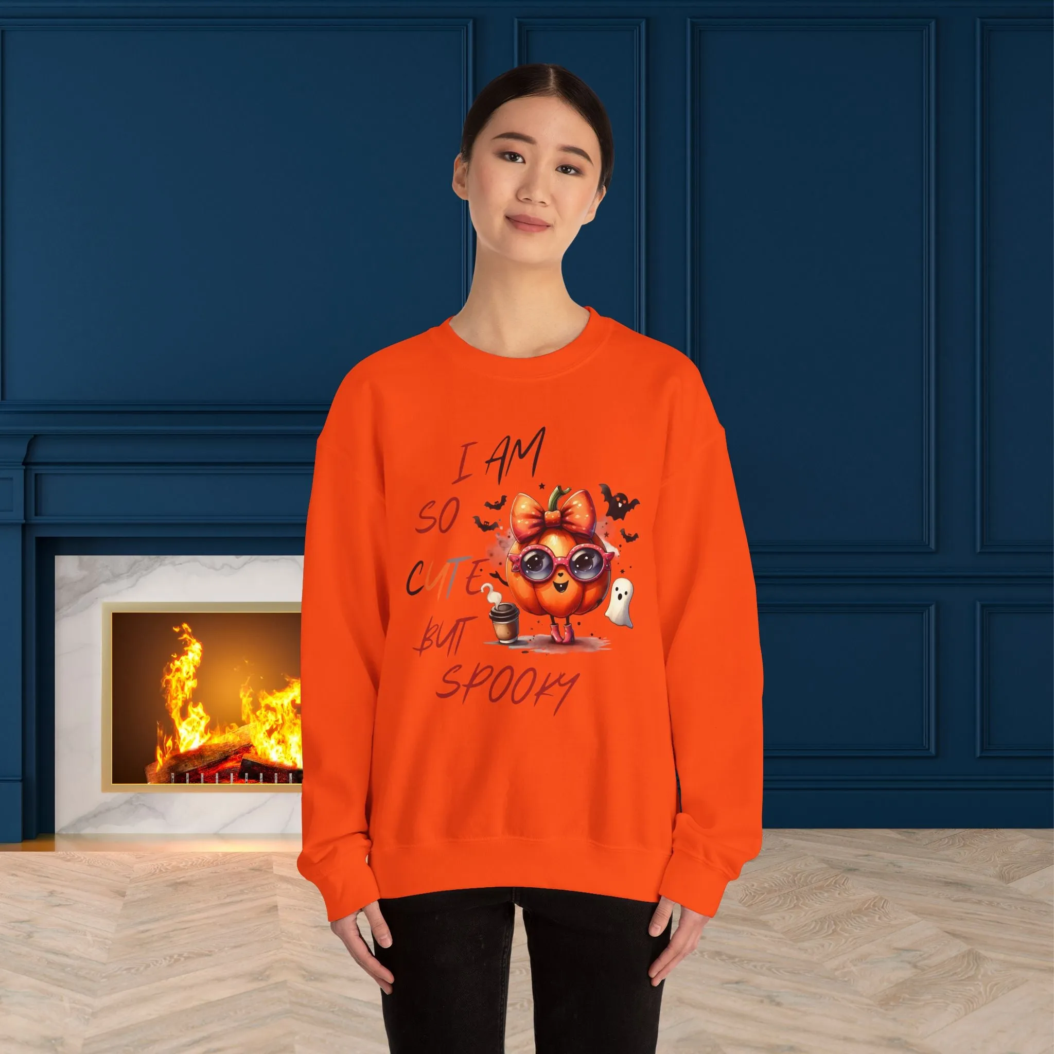 I Am So Cute But Spooky Halloween Sweatshirt, Happy Halloween Sweatshirt - Unisex Heavy Blend Crewneck, Halloween Sweatshirt, Cute Spooky Ghost sweatshirt.