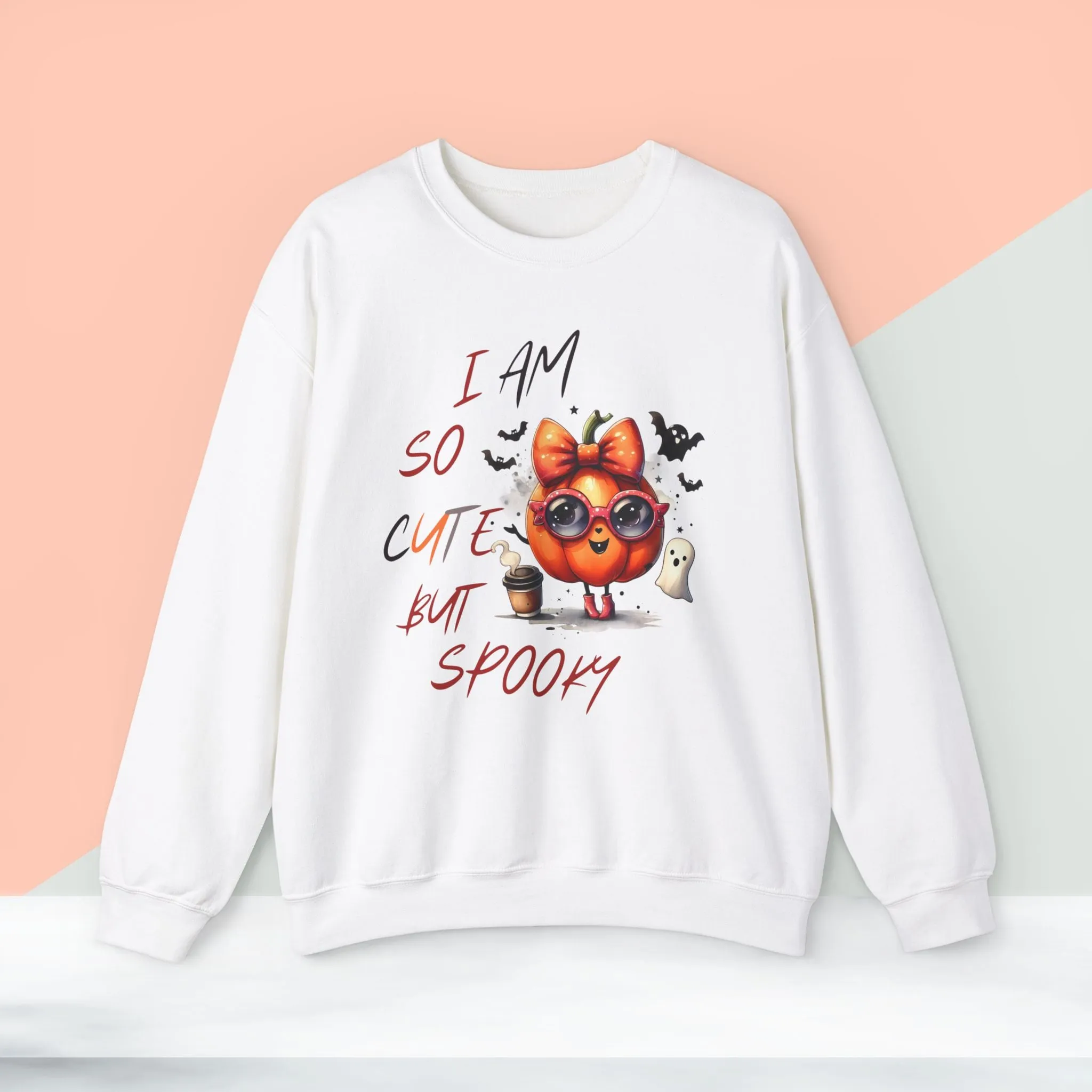 I Am So Cute But Spooky Halloween Sweatshirt, Happy Halloween Sweatshirt - Unisex Heavy Blend Crewneck, Halloween Sweatshirt, Cute Spooky Ghost sweatshirt.