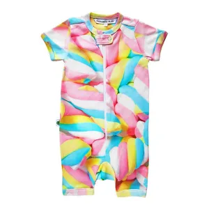 Inchworm Alley Organic Short Romper - Marshmallow Twisties