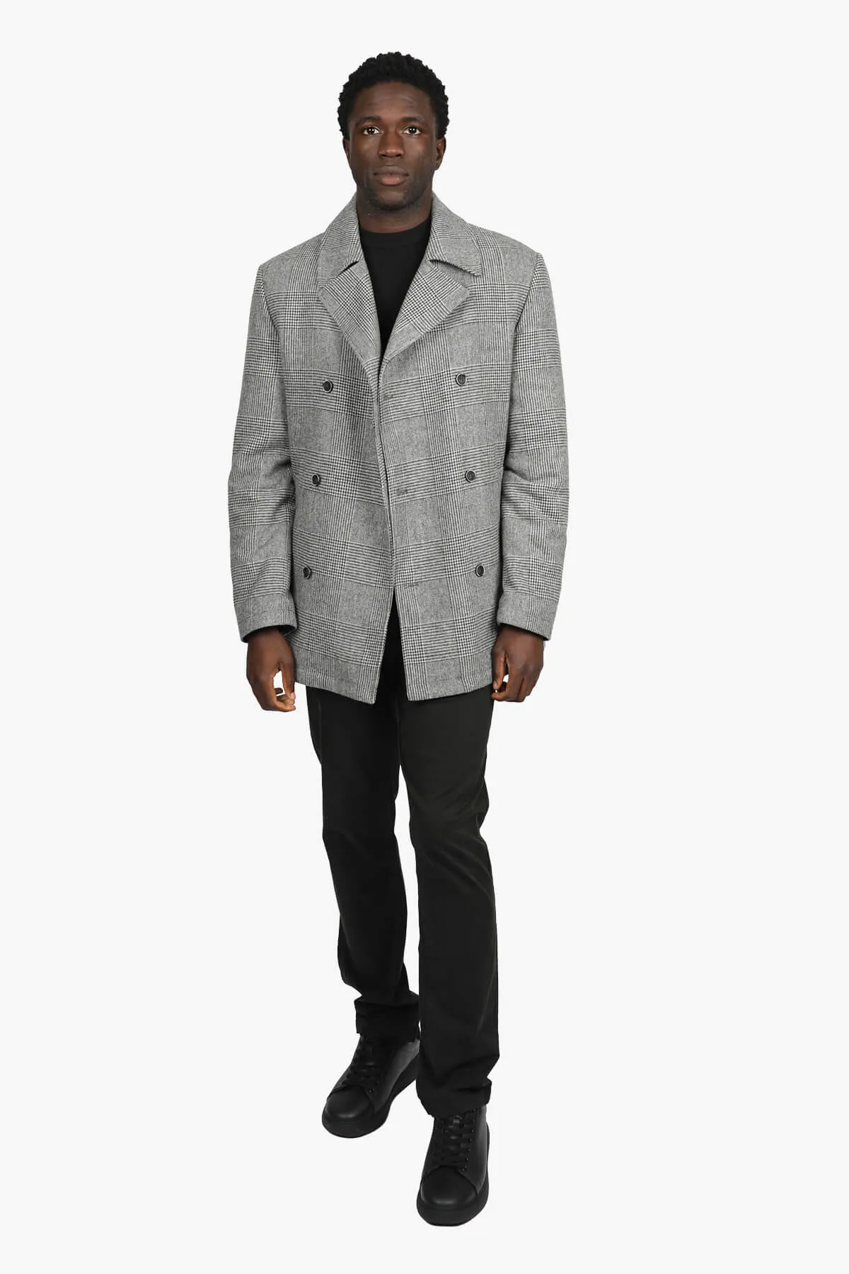 James Harper | Pow Check Padded Peacoat