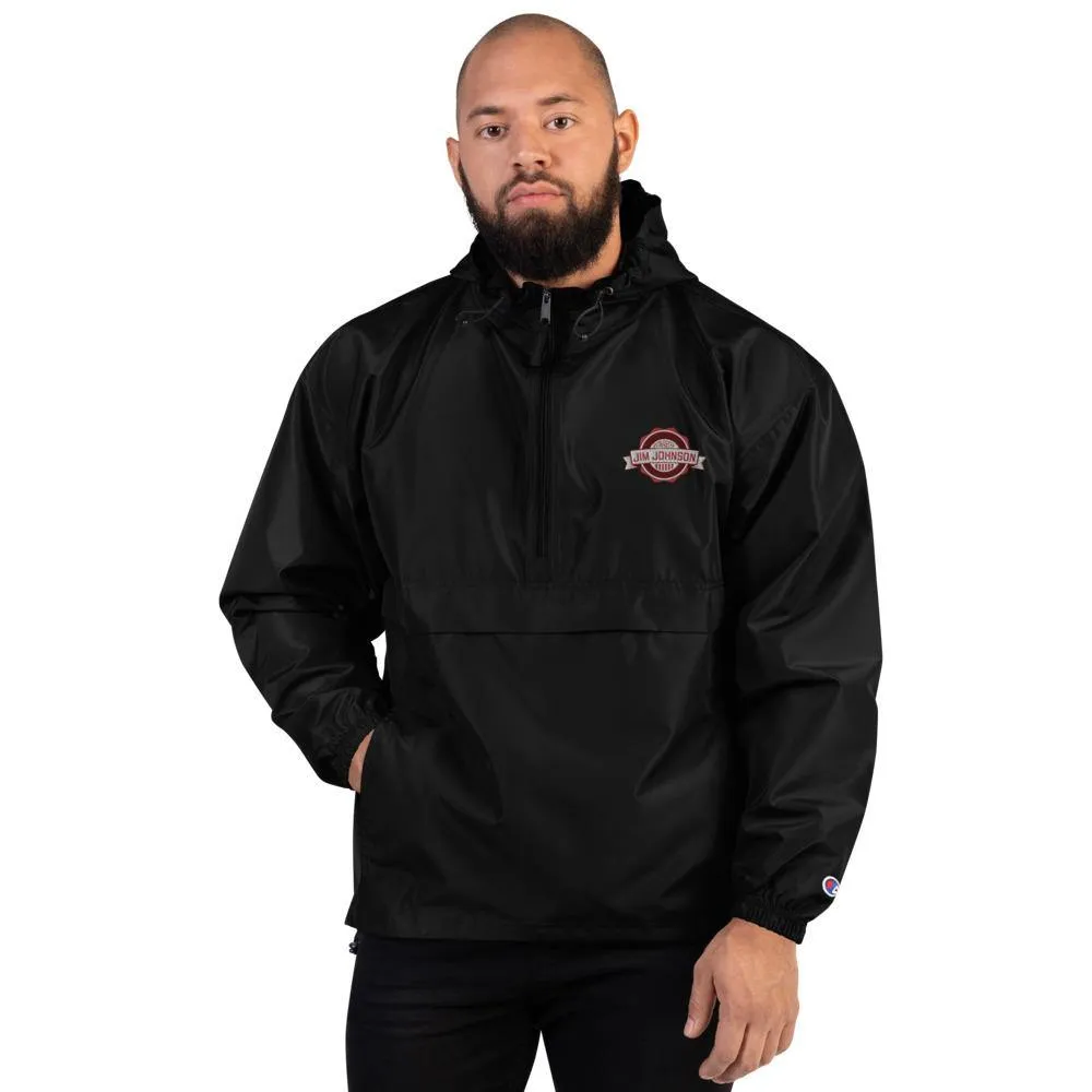 Jim Johnson Embroidered Wind/Rain Resistant Jacket- Black