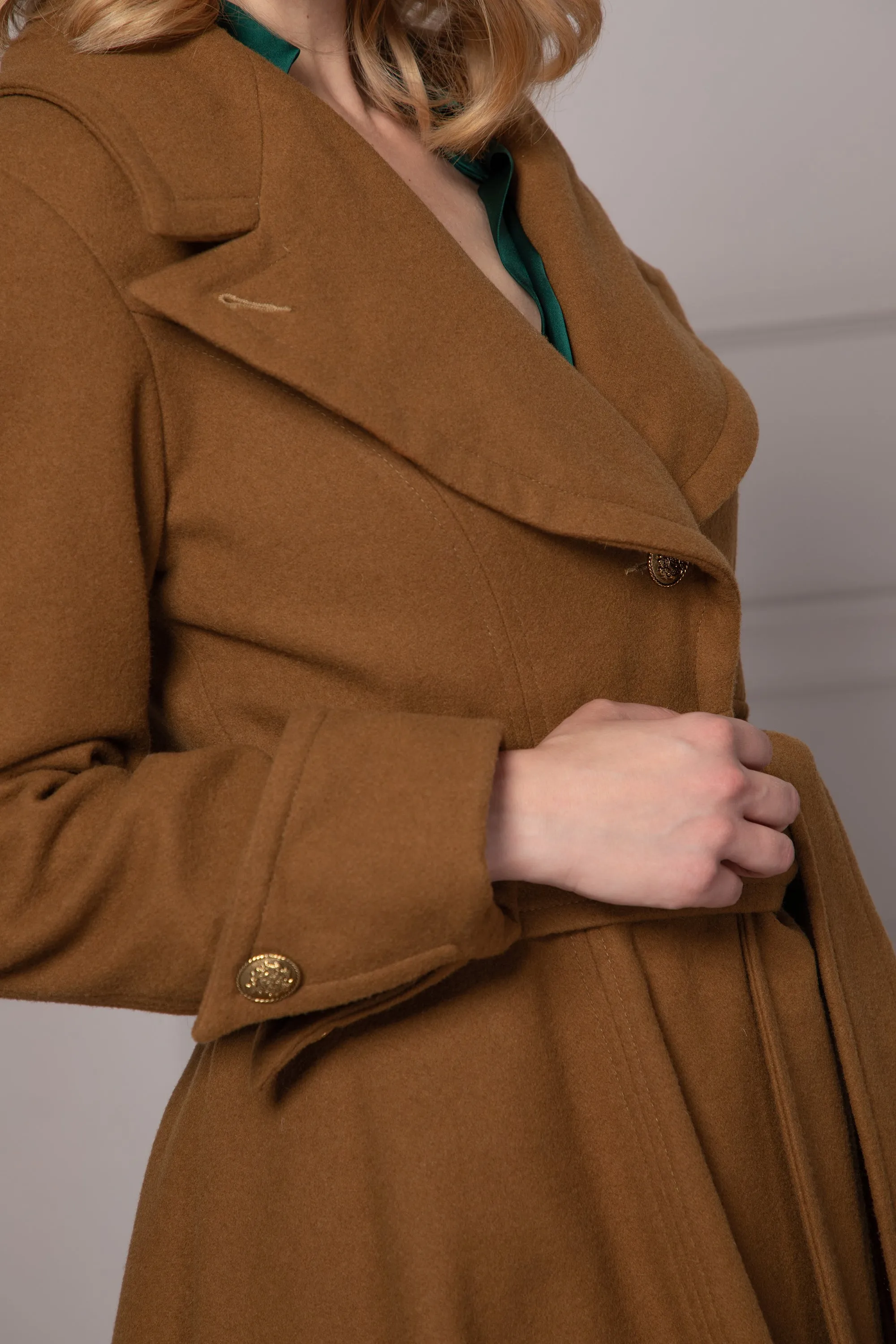 KHAKI SKIRT COAT