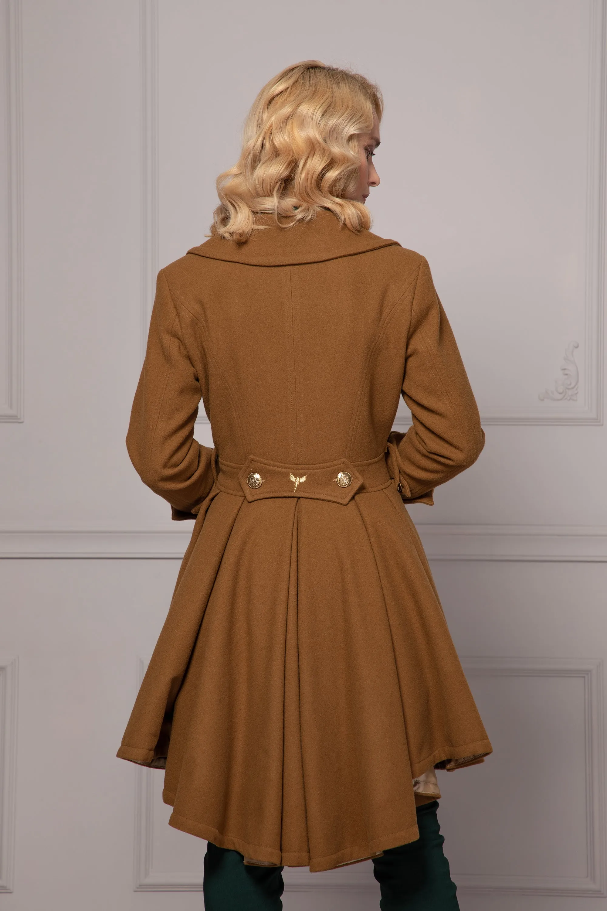 KHAKI SKIRT COAT