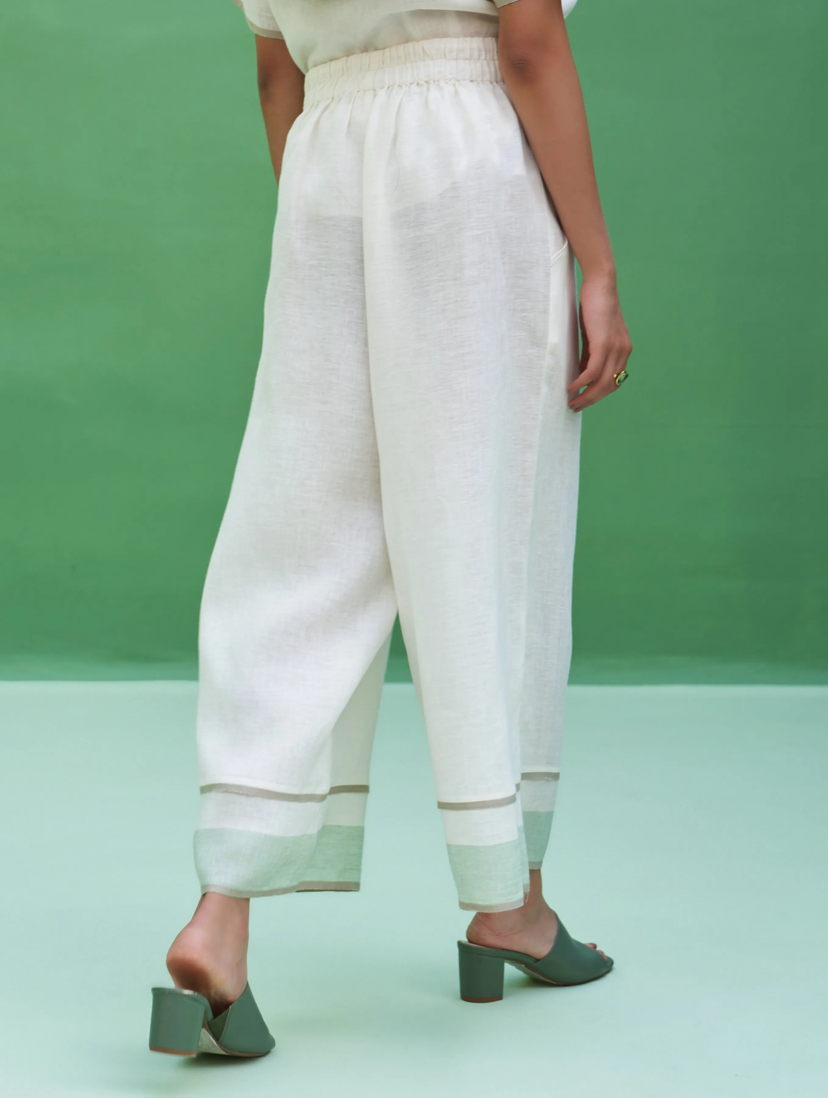 Kiku Striped Linen Co-ord Set - Mint