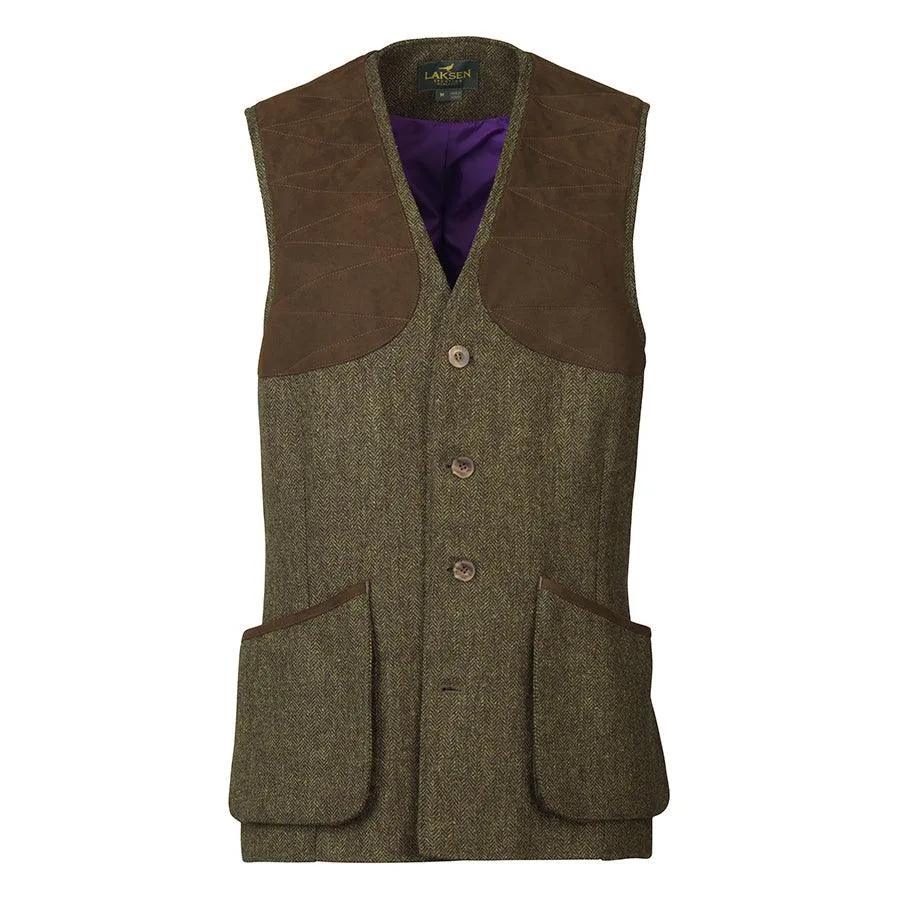 Laksen Leith Mens Tweed Shooting Vest - Kirkton Tweed