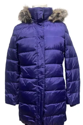 Lands' End Women's  Down Coat Fur Vibrant Concord