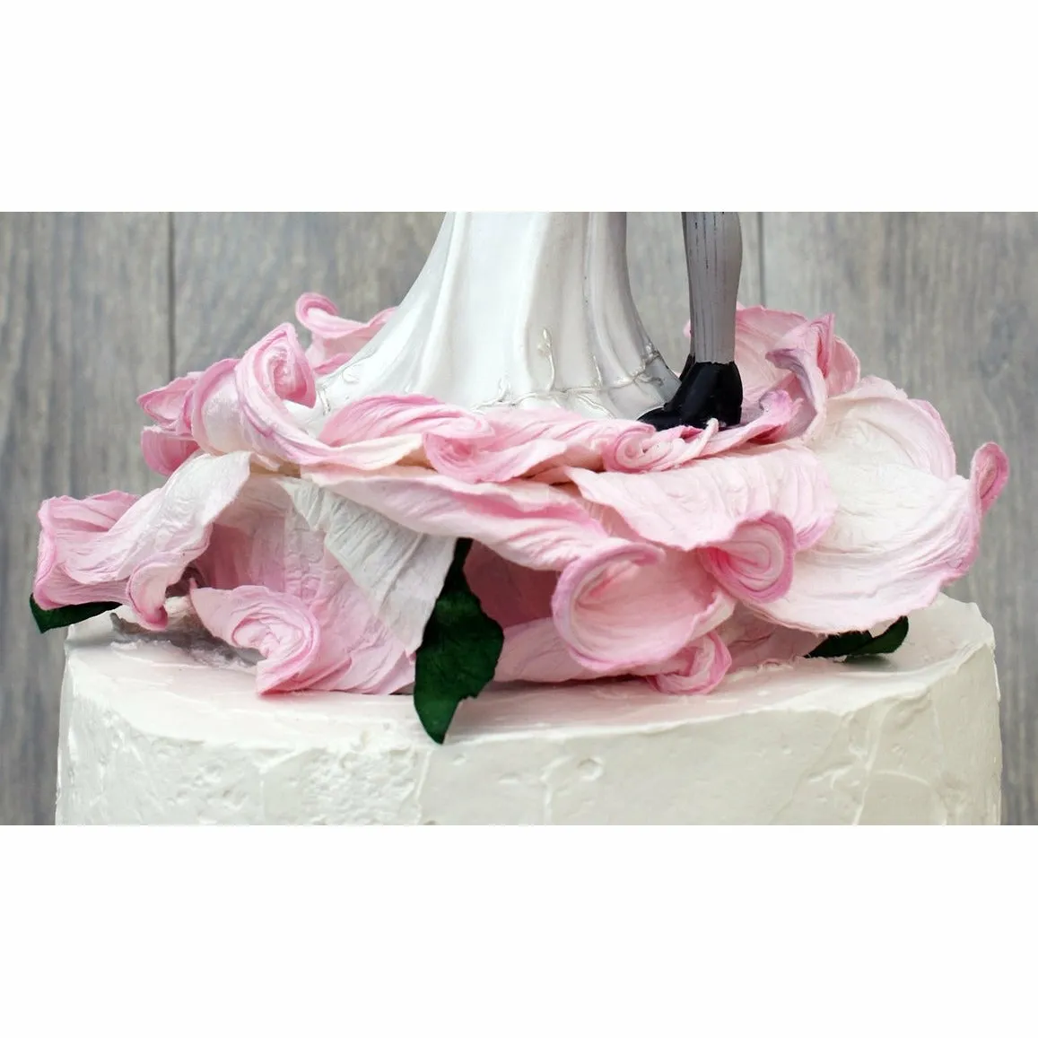 Lasso of Love Pink Rose Blossom Western Wedding Cake Topper