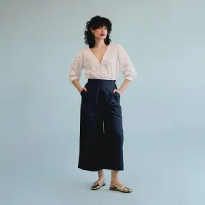 Linen Culottes - Dark Navy