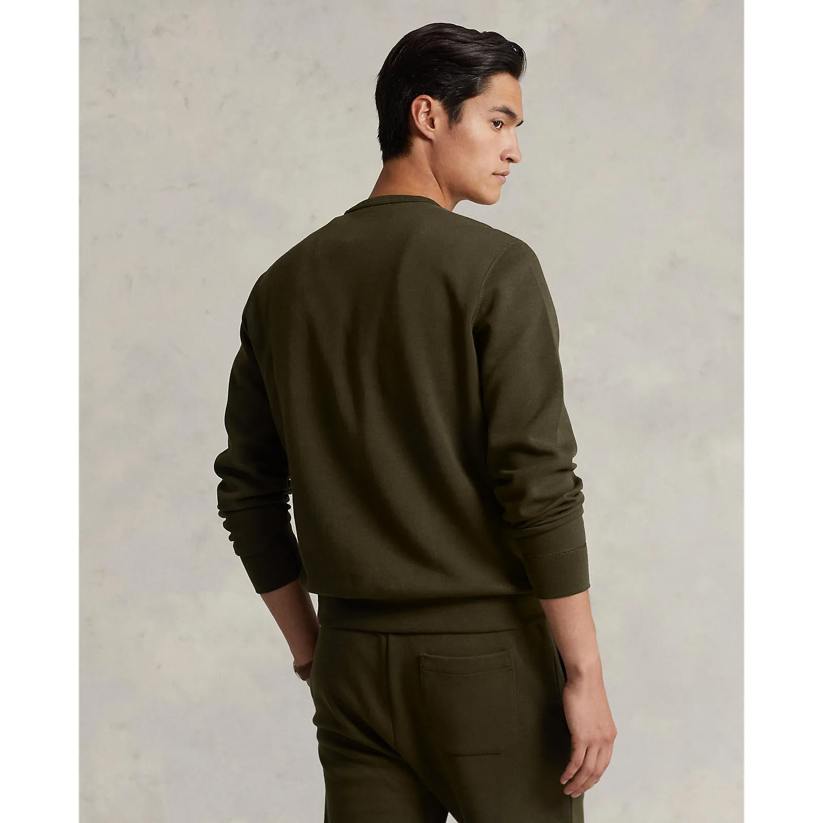 Logo-Embossed Double Knit Sweatshirt - Company Olive