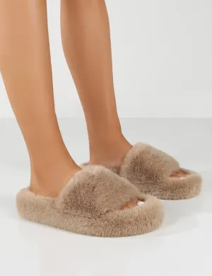 Lucky Stone Faux Fur Slider Slipper