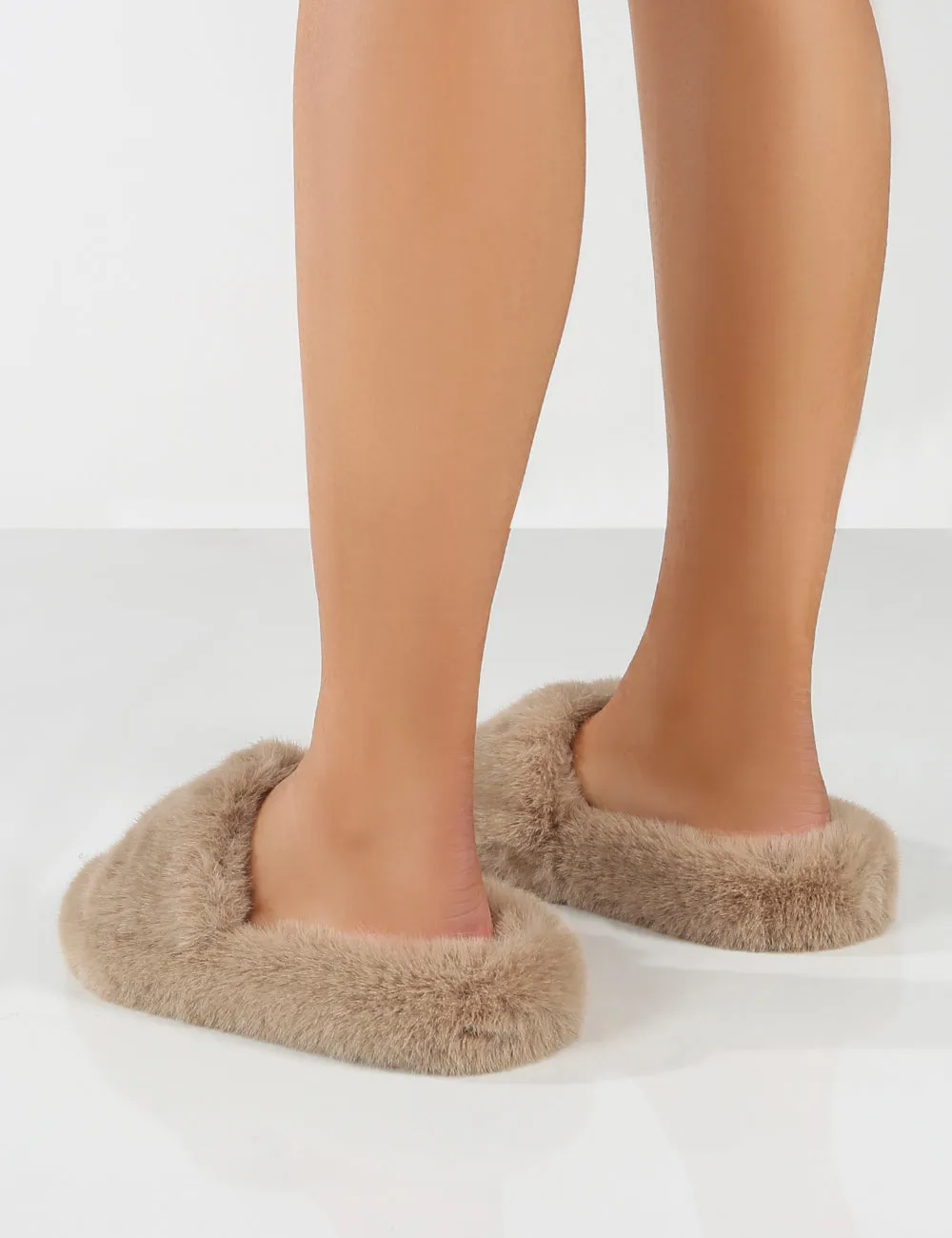 Lucky Stone Faux Fur Slider Slipper