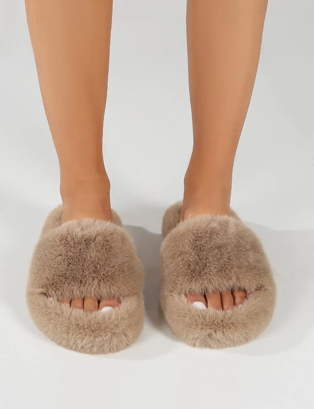 Lucky Stone Faux Fur Slider Slipper