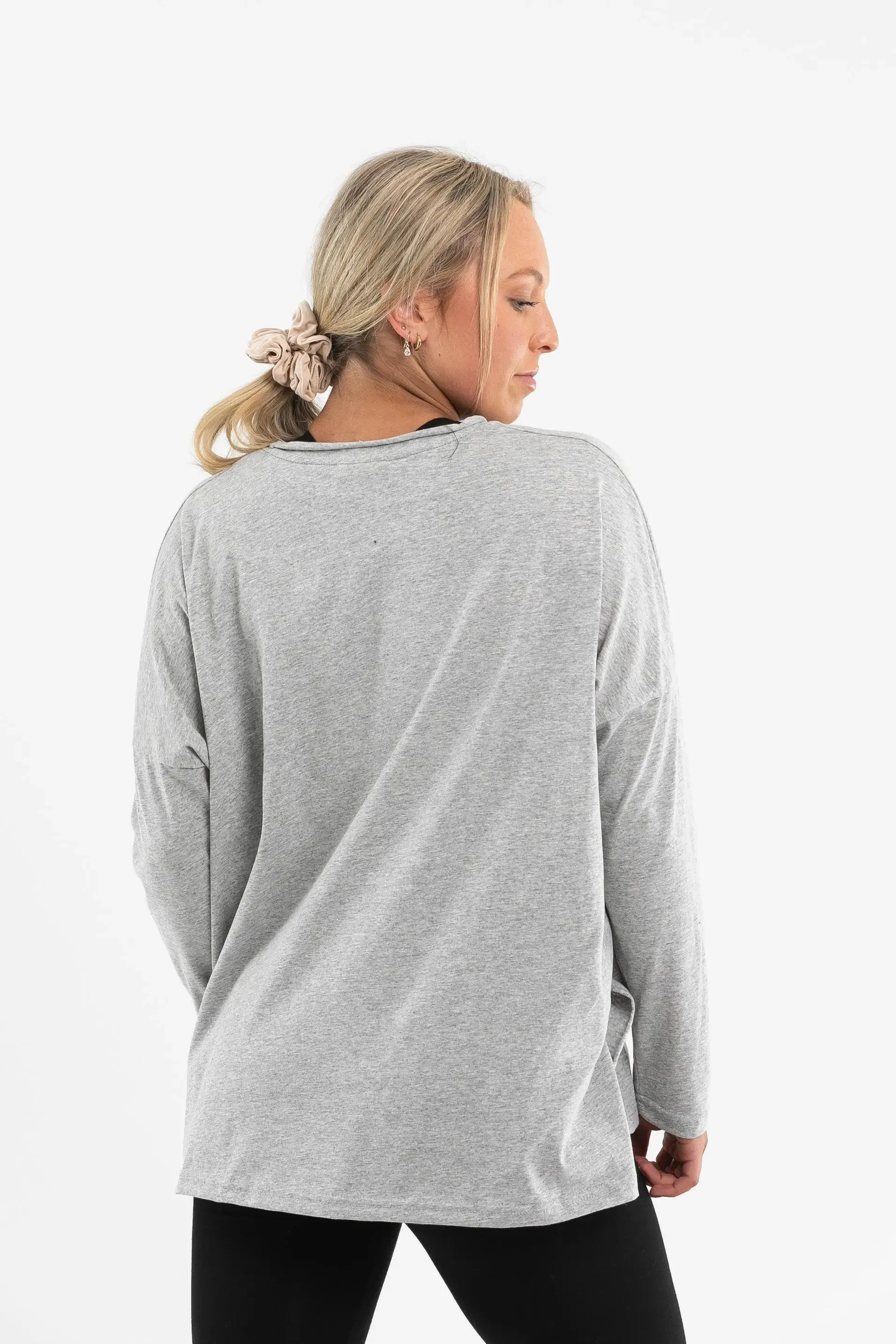 Luna Long Organic Sleeve Shirt | Grey