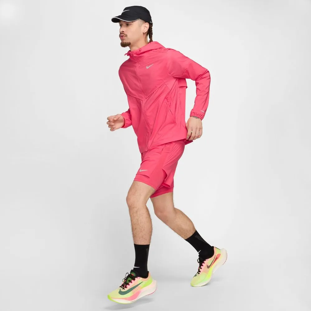 Mens Windrunner Repel Running Jacket - Aster Pink/Reflective Silver