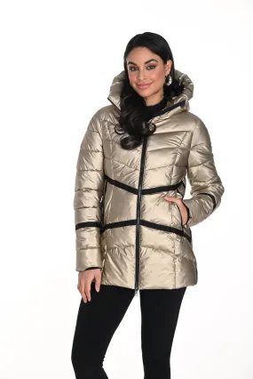 Metallic Gold Puffer Jacket by Frank Lyman