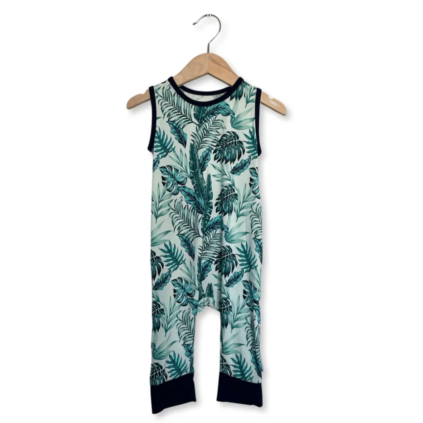 Monstera Sleeveless Romper