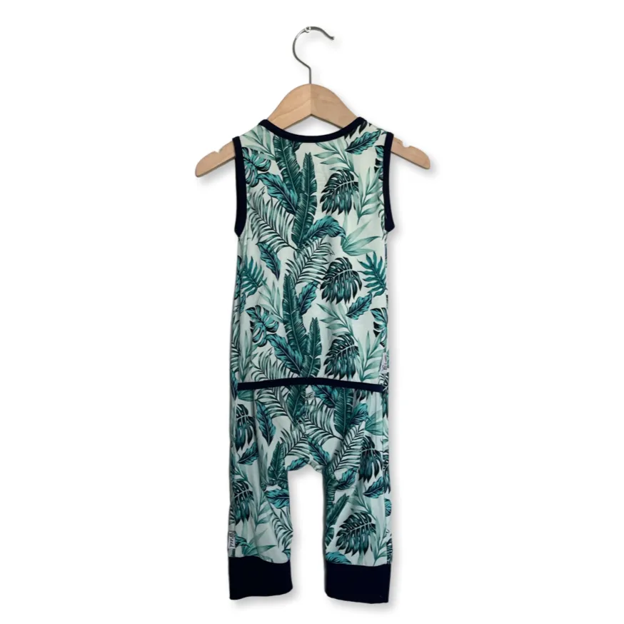 Monstera Sleeveless Romper