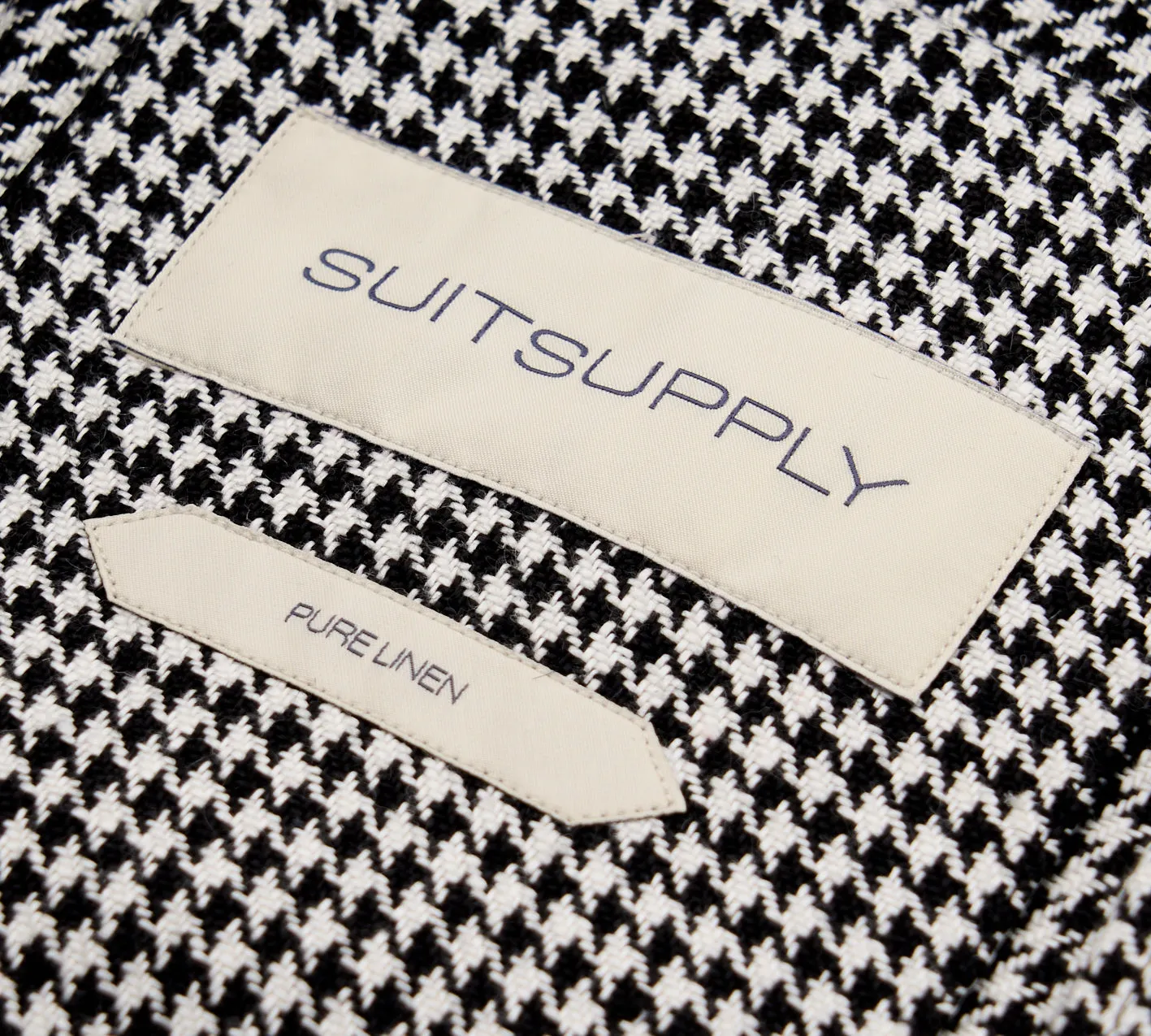 New Suitsupply Sahara Black Houndstooth Pure Linen Safari Jacket - Size 40R and 48R