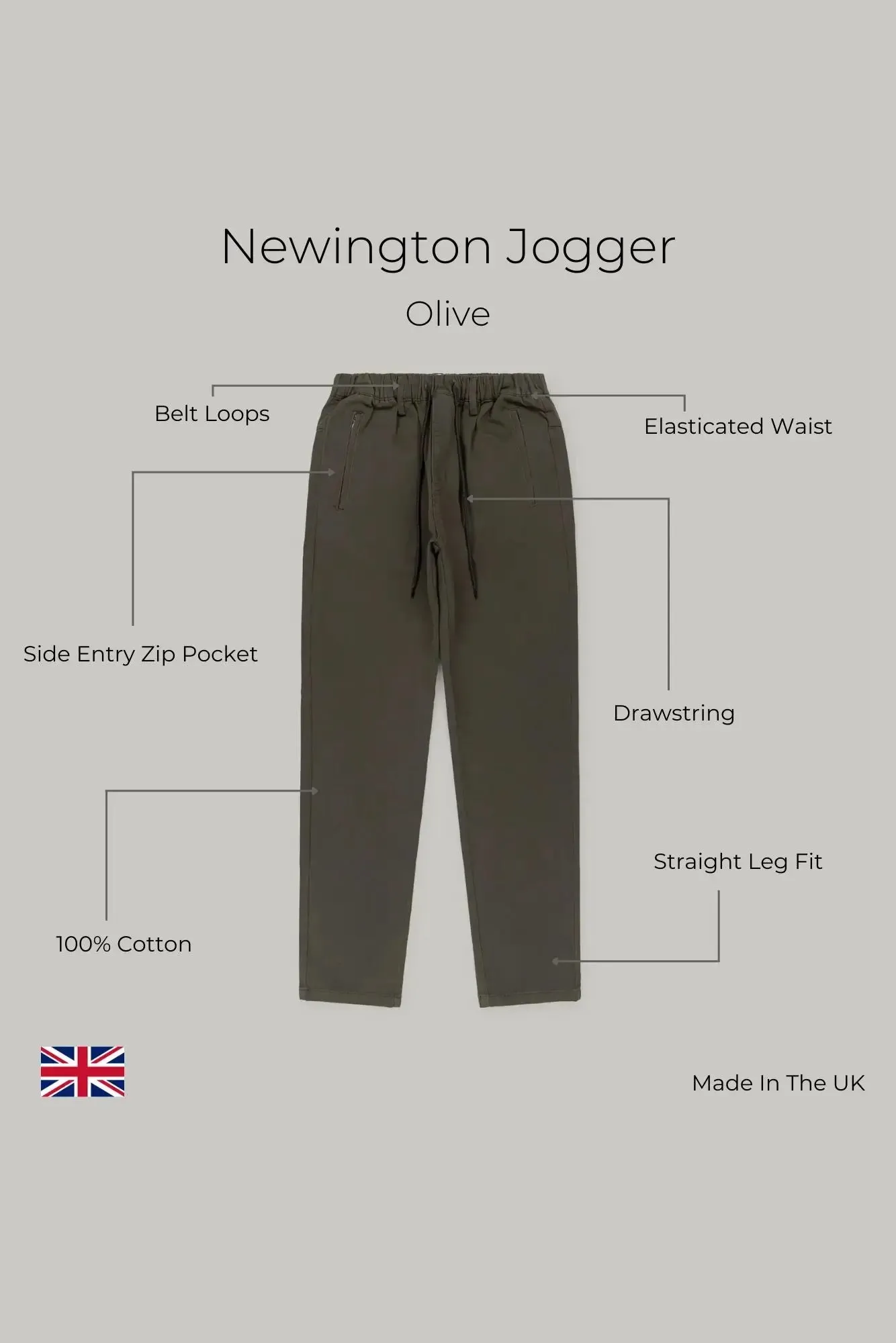 Newington Zip joggers - Olive