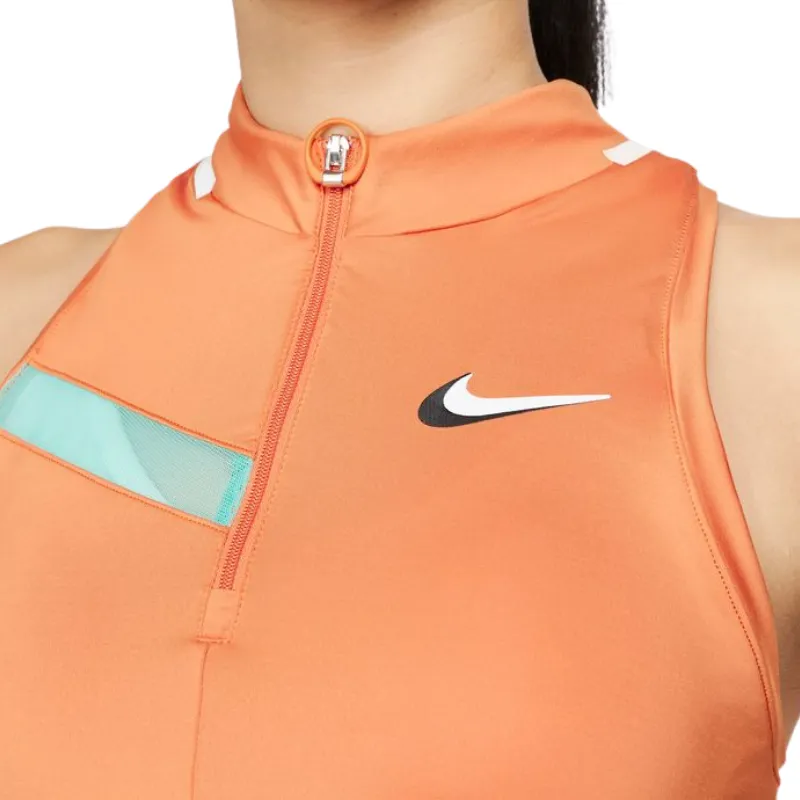 Nike Court Dri-FIT Womens Tennis Tank - Hot Curry/Washed Teal/White/White