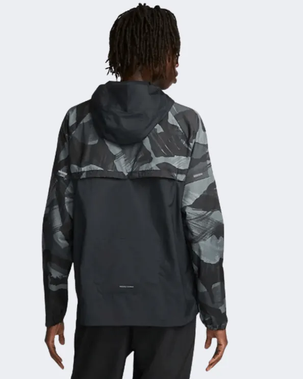 Nike Repel Windrunner Men Running Jacket Camo Black Dv5199-010