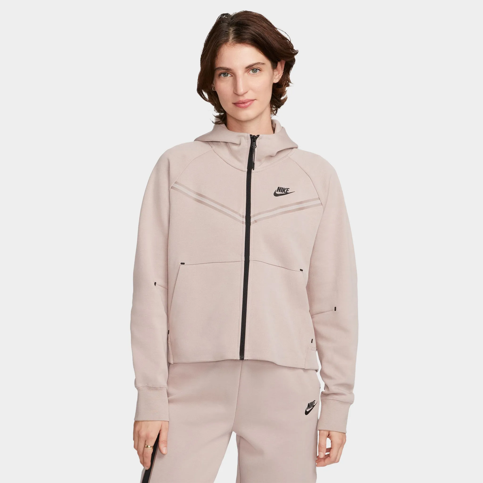 Nike Sportswear Women's Tech Fleece Windrunner Full Zip Hoodie Diffused Taupe / Black