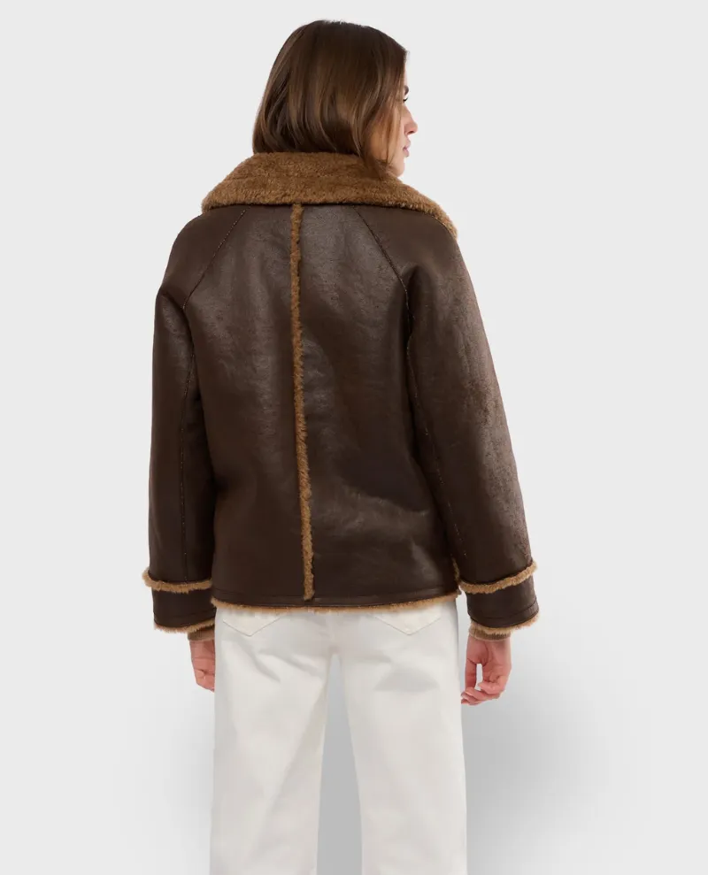 Oakwood Edwin Cognac Brown Aviator Jacket