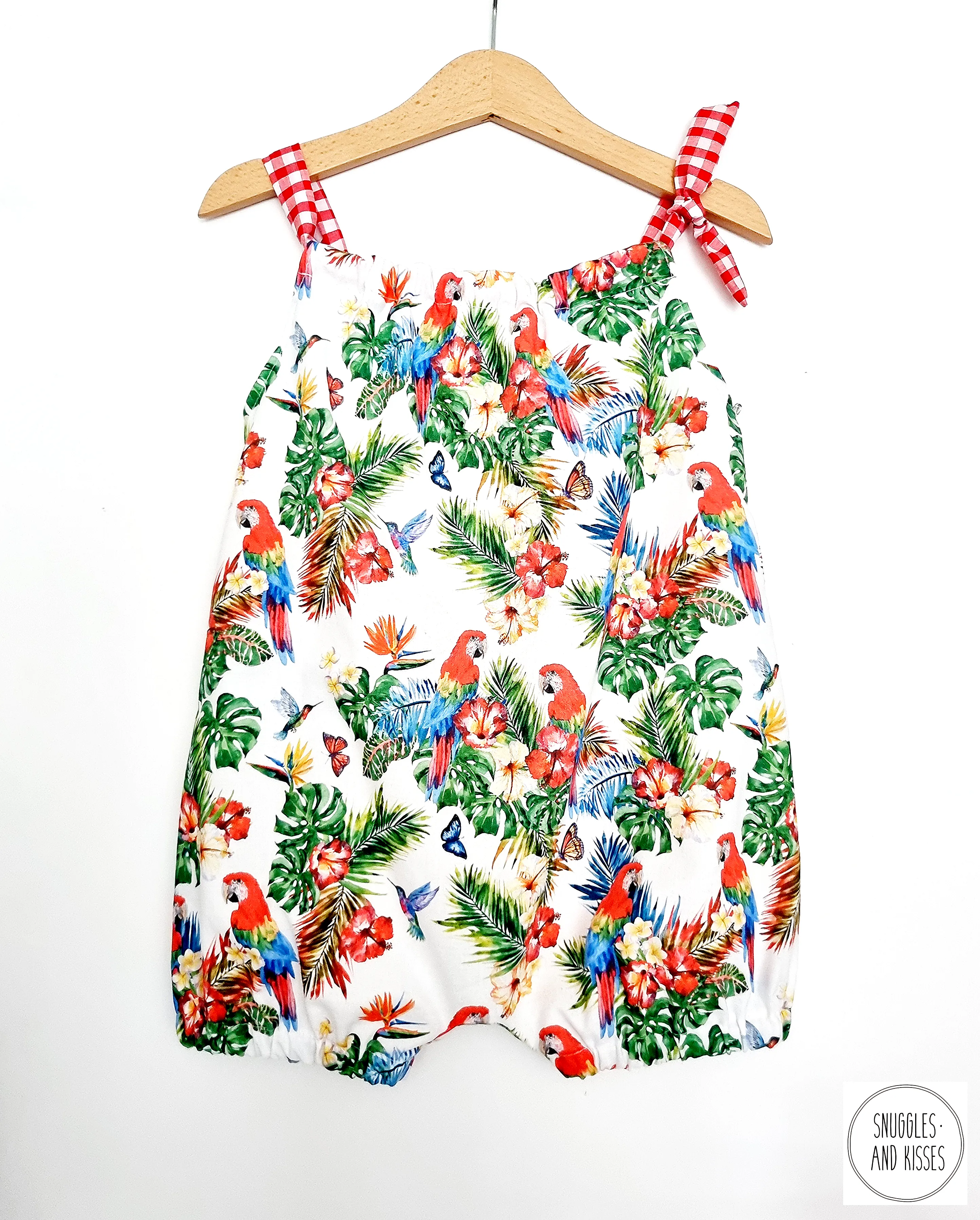 Parrots Print Bubble Romper