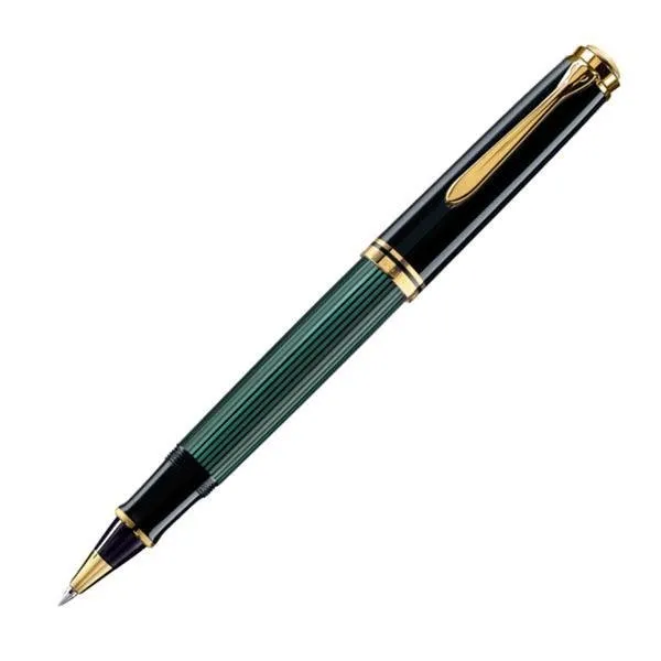 Pelikan Souveran R400 Rollerball Pen - Green with Gold Trim