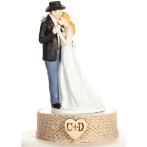 Personalized Western Bride and Groom Wedding Cake Topper