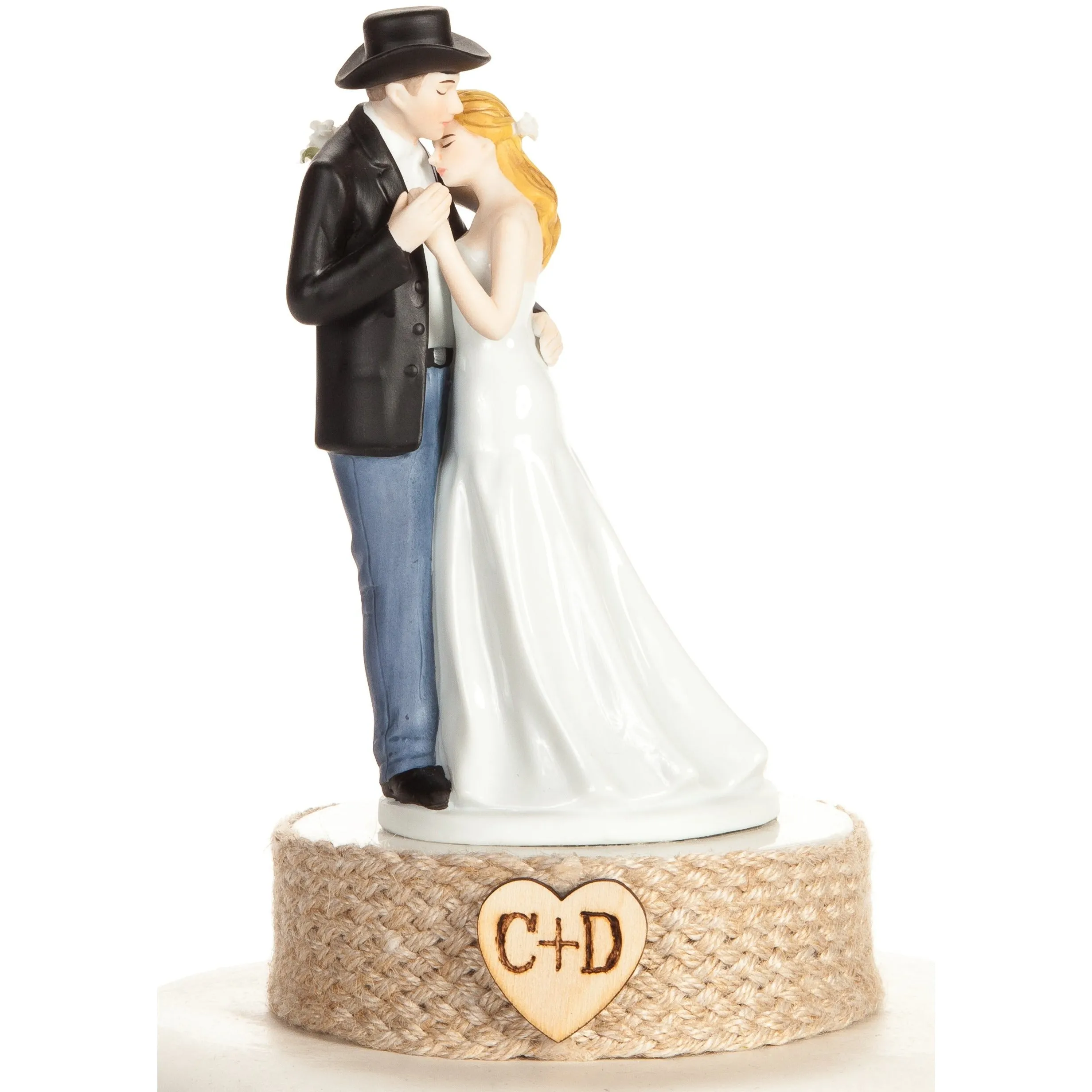 Personalized Western Bride and Groom Wedding Cake Topper