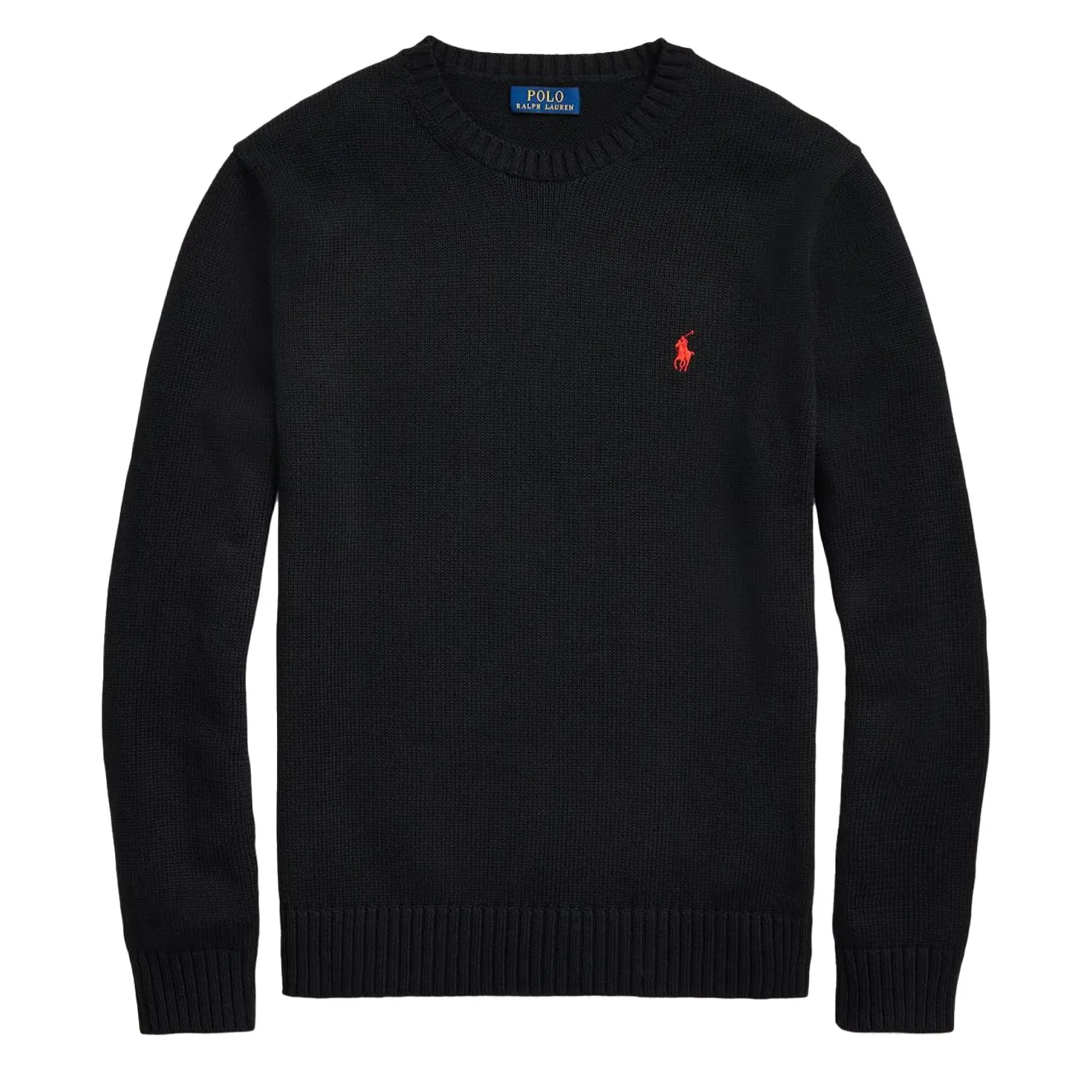 Polo Ralph Lauren Cotton Crewneck Knit Polo Black