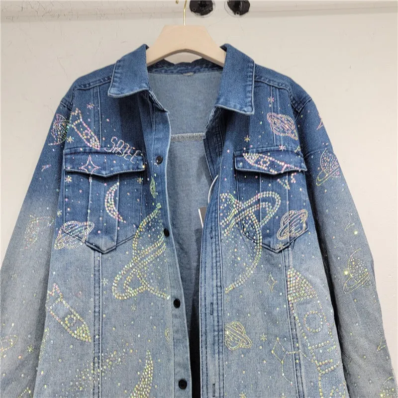 Pre Order:  Starry Sky Sparkling Denim Jacket