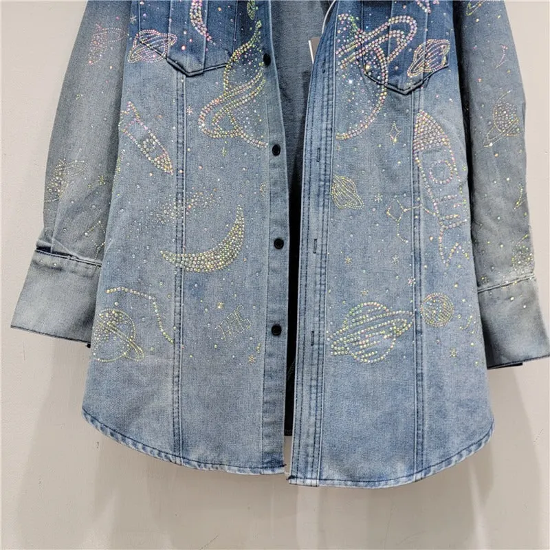 Pre Order:  Starry Sky Sparkling Denim Jacket