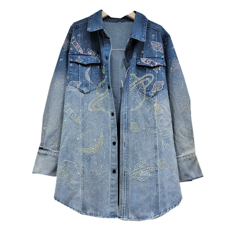 Pre Order:  Starry Sky Sparkling Denim Jacket