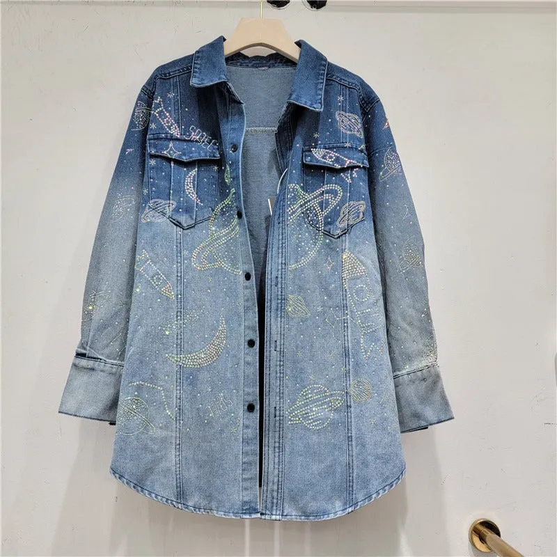 Pre Order:  Starry Sky Sparkling Denim Jacket