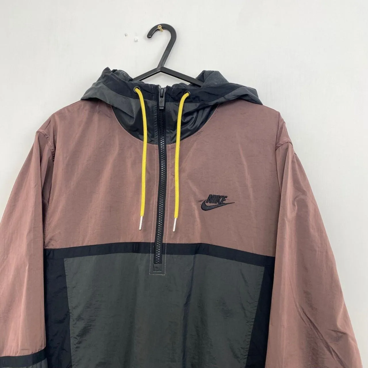 Preowned Nike Sportswear Half Zip Windrunner Jacket Mens Size S Brown Grey Black Pullover