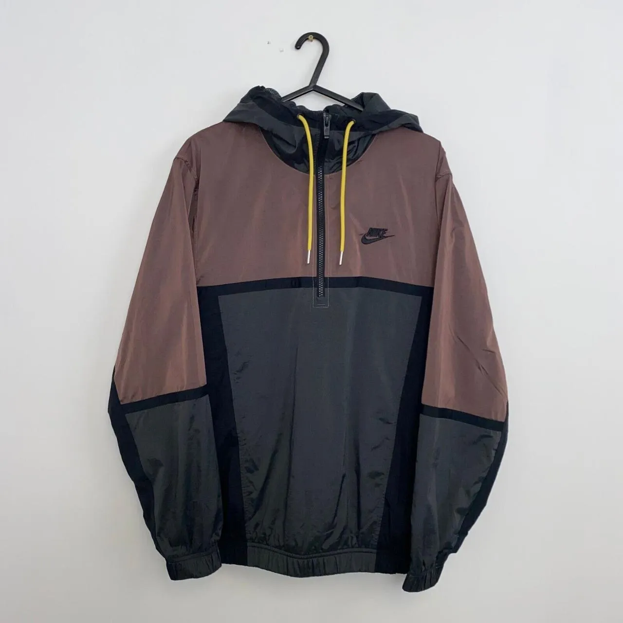 Preowned Nike Sportswear Half Zip Windrunner Jacket Mens Size S Brown Grey Black Pullover