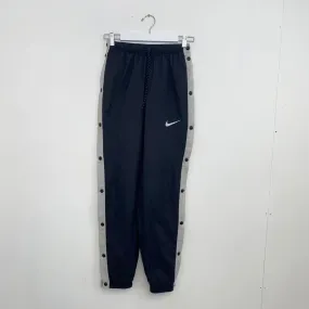 Preowned Nike Woven Popper Windrunner Trousers Joggers Mens Size XS Black Pants Swoosh Festival.