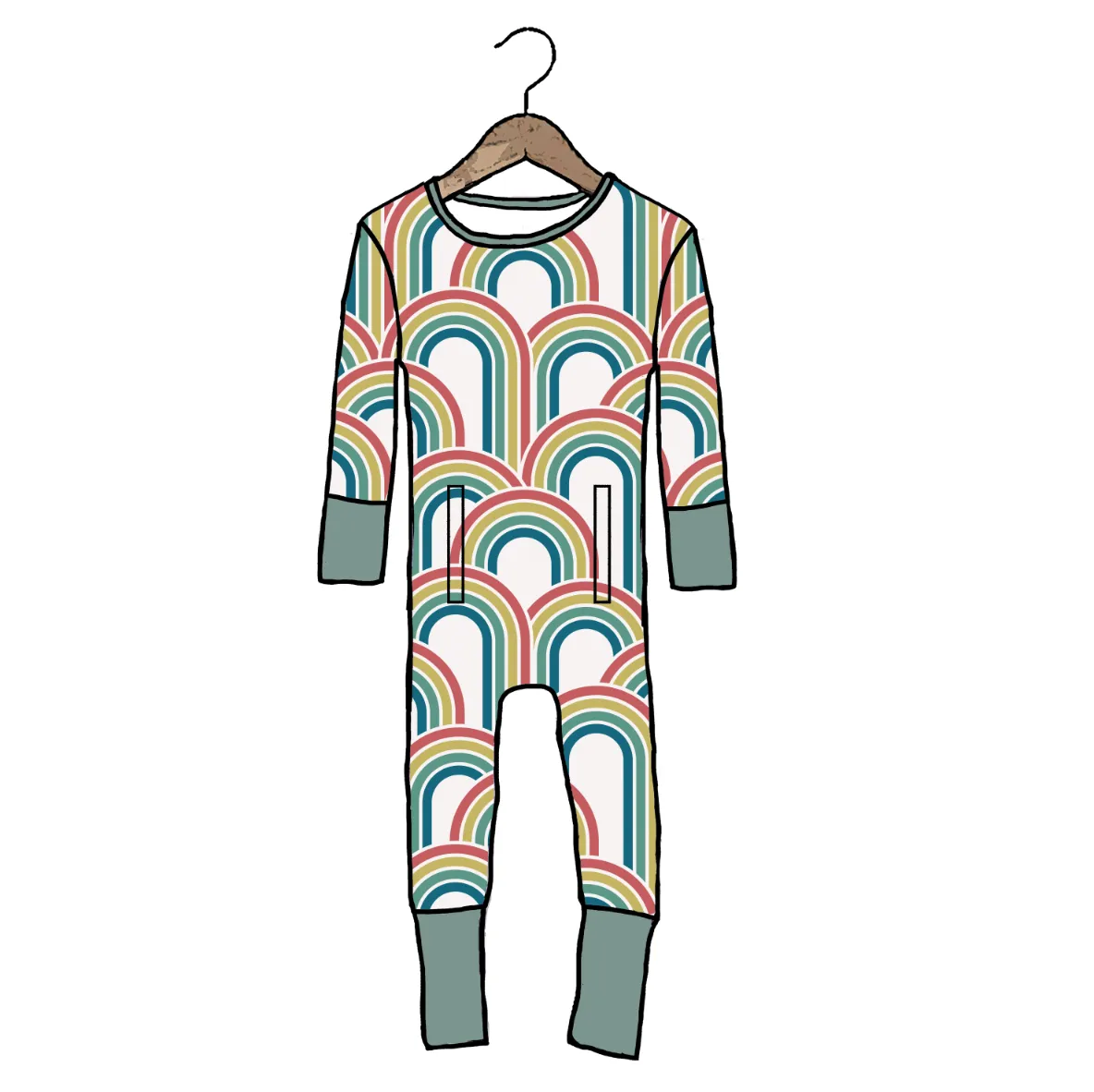 Rainbow Adaptive Tube Access Day to Night Romper (NO SNAPS)