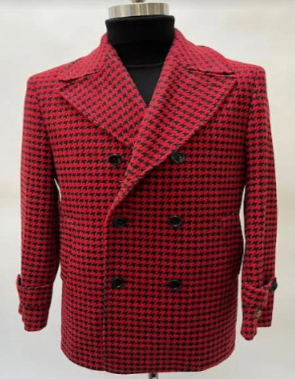 Red Overcoat - Red Peacoat - Red Wool Trench Coat - Two Button Red